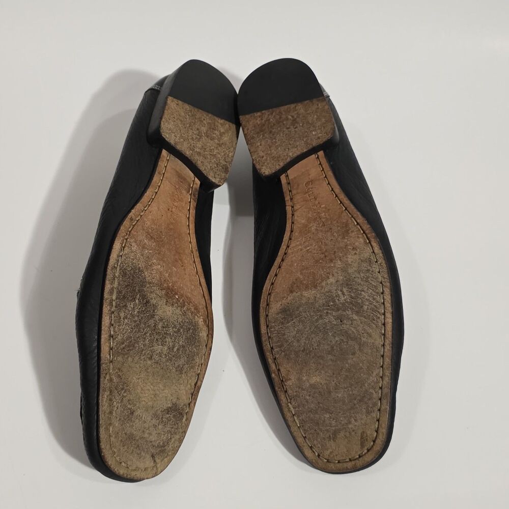 Cole Haan Black Patent & Leather Loafers with White Stitching - Picture 11 of 11